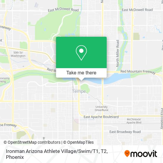 Mapa de Ironman Arizona Athlete Village / Swim / T1, T2