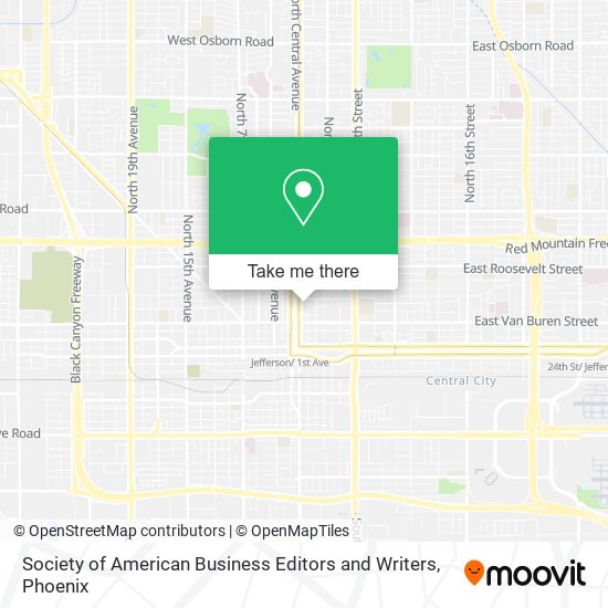 Society of American Business Editors and Writers map