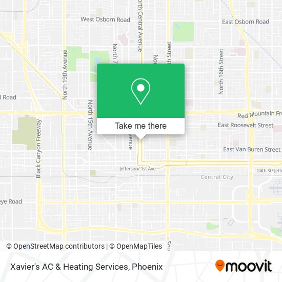 Xavier's AC & Heating Services map