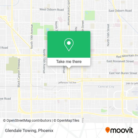 Glendale Towing map