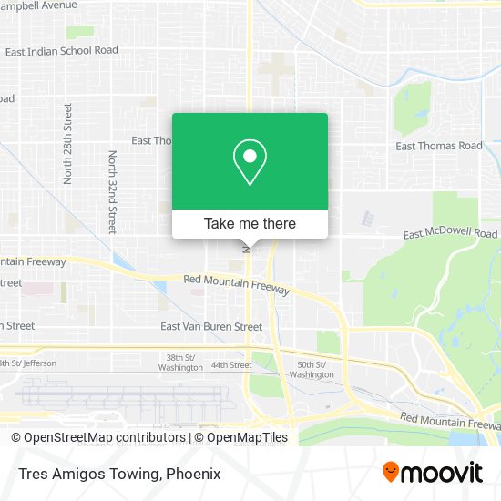 Tres Amigos Towing map