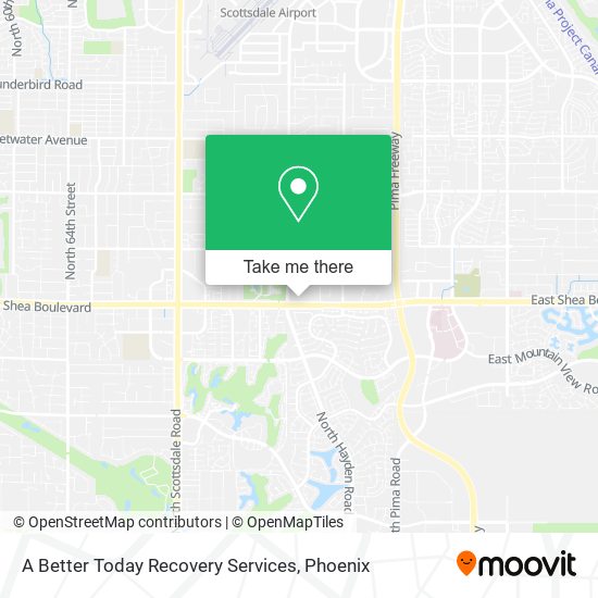 A Better Today Recovery Services map
