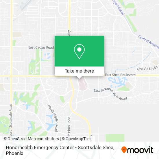 Mapa de Honorhealth Emergency Center - Scottsdale Shea