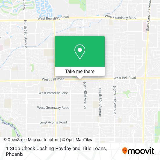 1 Stop Check Cashing Payday and Title Loans map