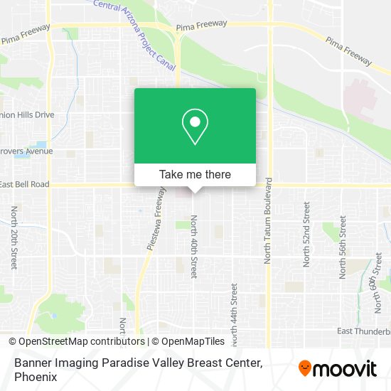 Mapa de Banner Imaging Paradise Valley Breast Center