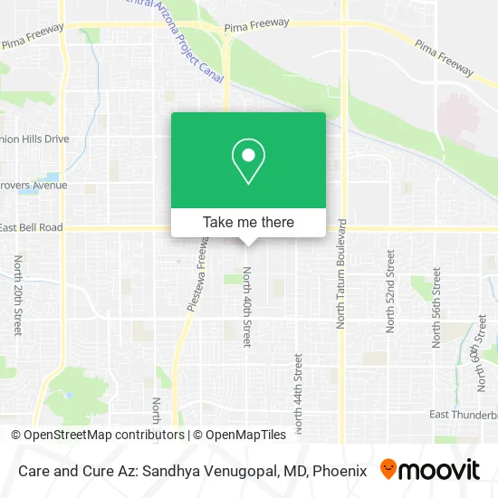 Mapa de Care and Cure Az: Sandhya Venugopal, MD