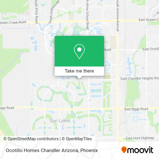 Ocotillo Homes Chandler Arizona map