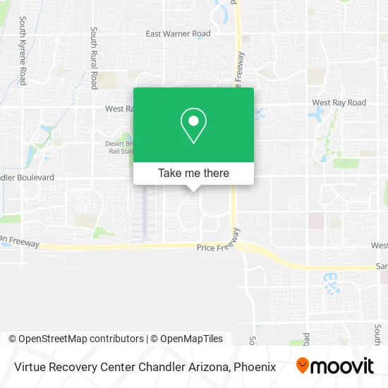 Virtue Recovery Center Chandler Arizona map