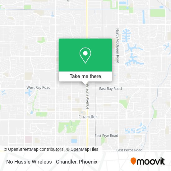 No Hassle Wireless - Chandler map