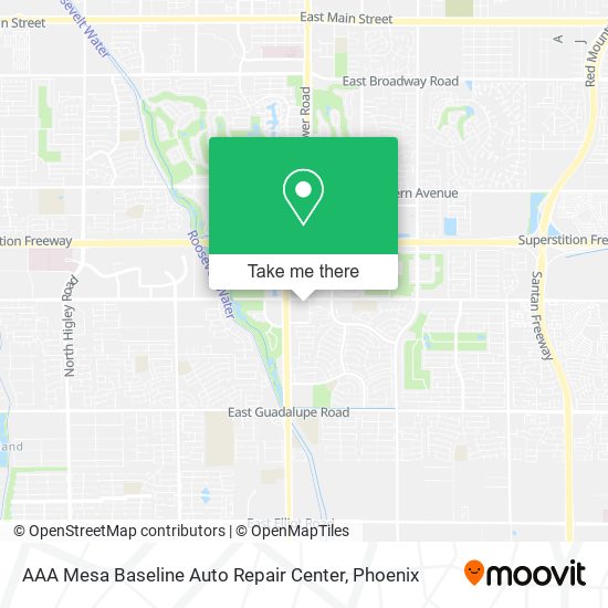 Mapa de AAA Mesa Baseline Auto Repair Center