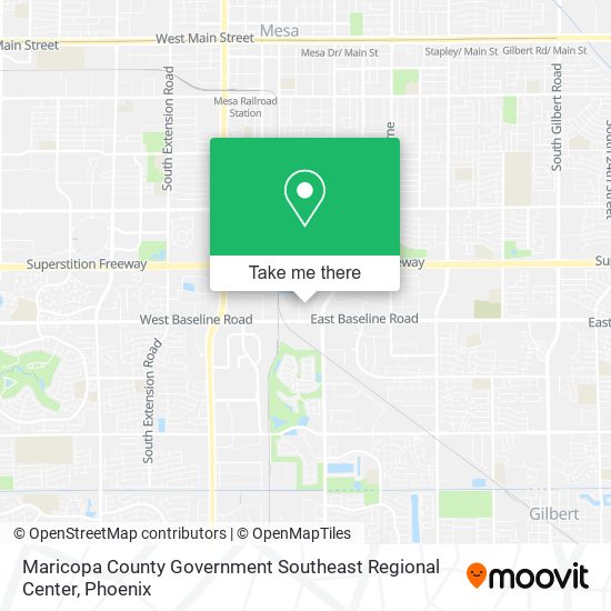 Maricopa County Government Southeast Regional Center map