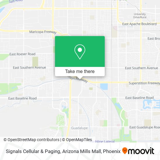 Mapa de Signals Cellular & Paging, Arizona Mills Mall