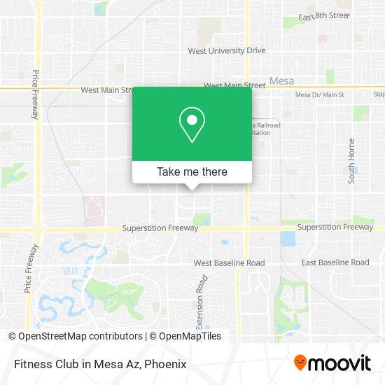 Fitness Club in Mesa Az map