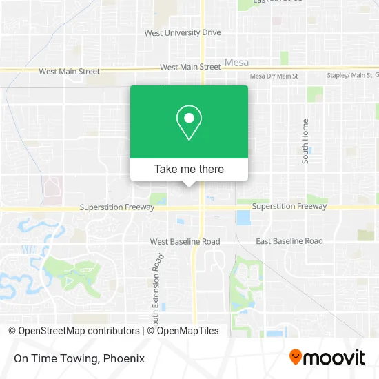 On Time Towing map