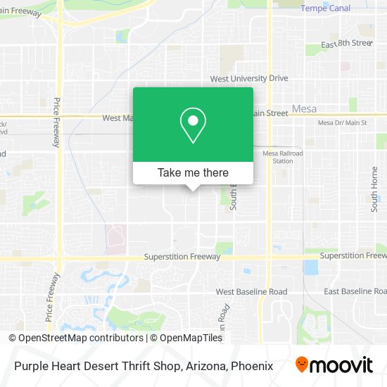 Purple Heart Desert Thrift Shop, Arizona map