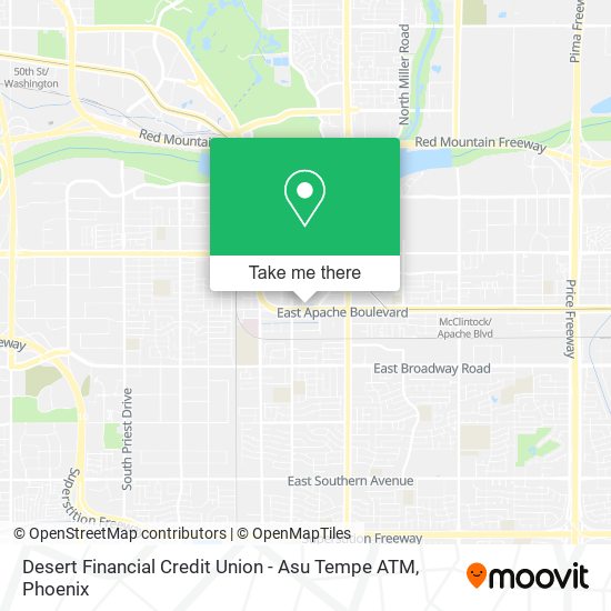 Mapa de Desert Financial Credit Union - Asu Tempe ATM