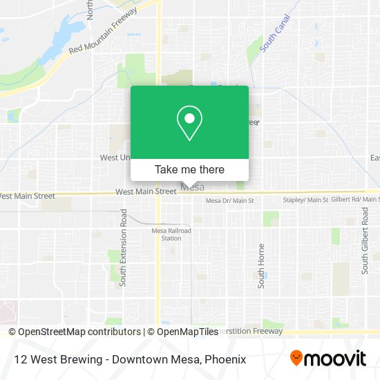 Mapa de 12 West Brewing - Downtown Mesa
