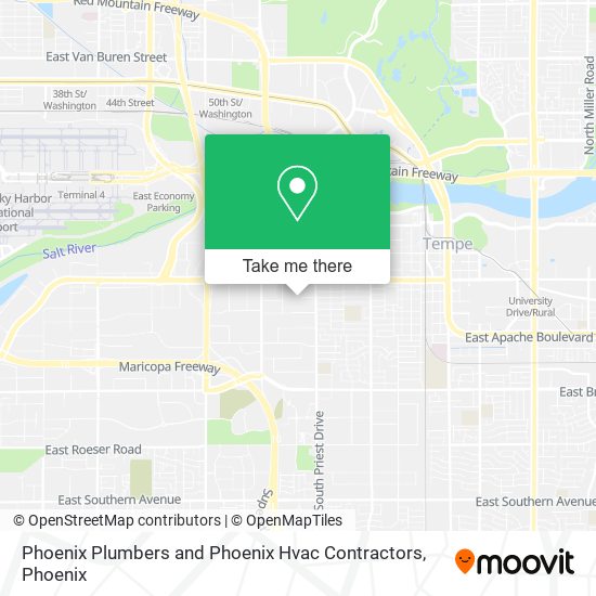 Phoenix Plumbers and Phoenix Hvac Contractors map