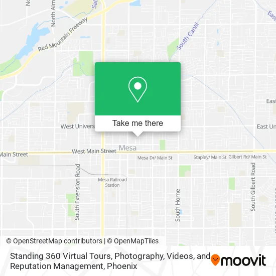 Standing 360 Virtual Tours, Photography, Videos, and Reputation Management map