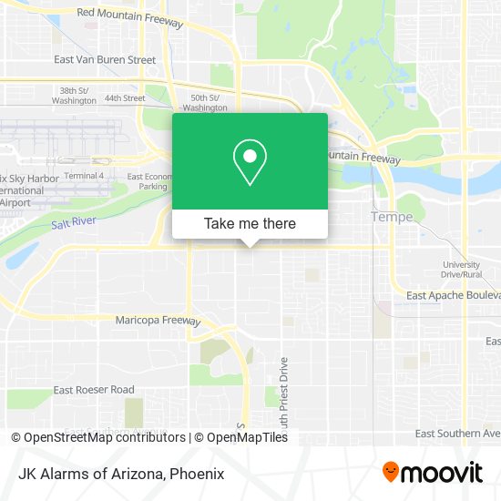 JK Alarms of Arizona map