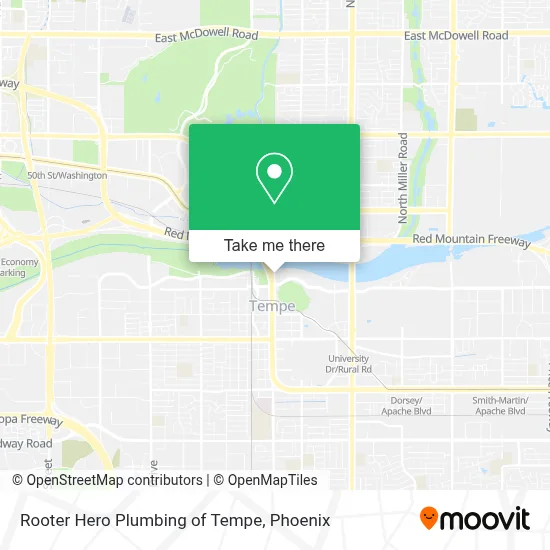 Rooter Hero Plumbing of Tempe map