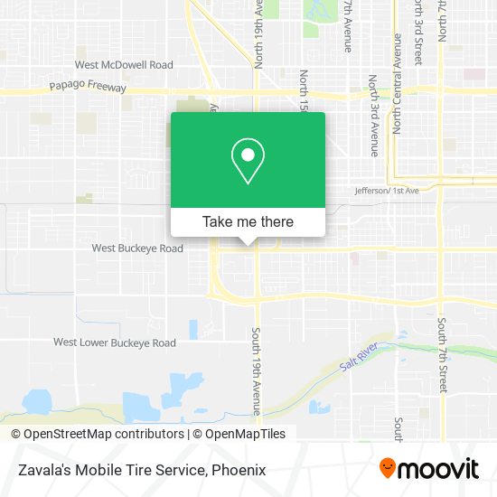 Zavala's Mobile Tire Service map