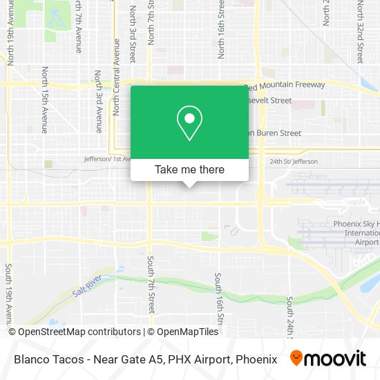 Blanco Tacos - Near Gate A5, PHX Airport map