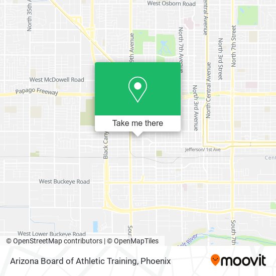 Mapa de Arizona Board of Athletic Training