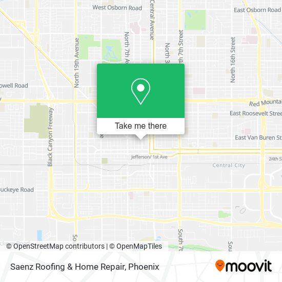 Saenz Roofing & Home Repair map