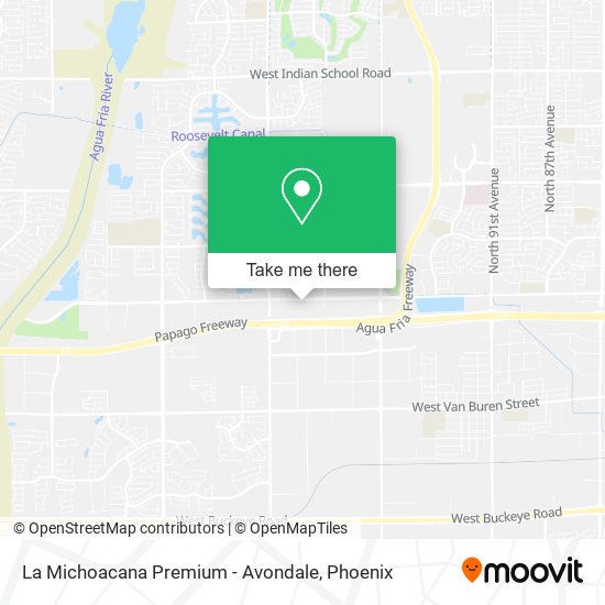 La Michoacana Premium - Avondale map