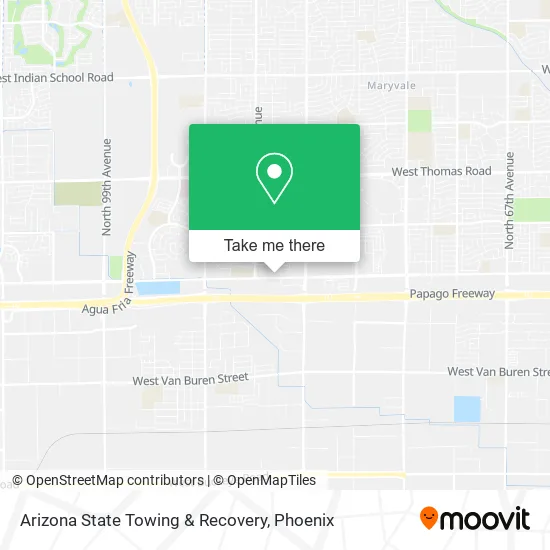 Arizona State Towing & Recovery map