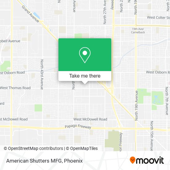 American Shutters MFG map
