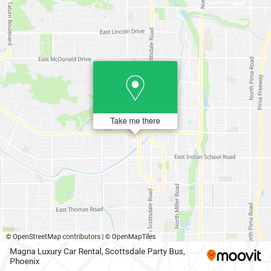 Mapa de Magna Luxury Car Rental, Scottsdale Party Bus