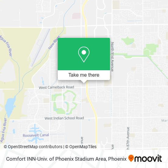 Mapa de Comfort INN-Univ. of Phoenix Stadium Area