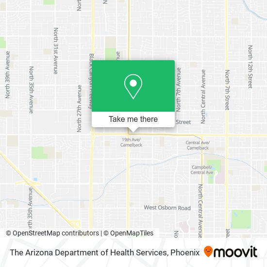 The Arizona Department of Health Services map