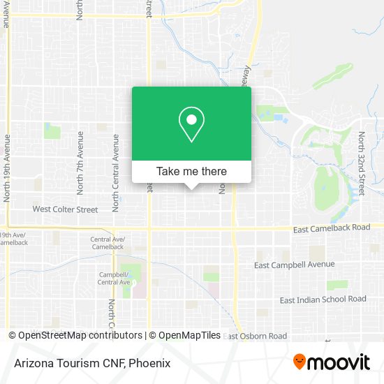 Arizona Tourism CNF map