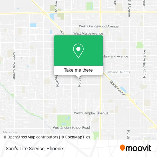 Sam's Tire Service map