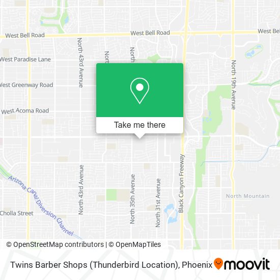 Mapa de Twins Barber Shops (Thunderbird Location)