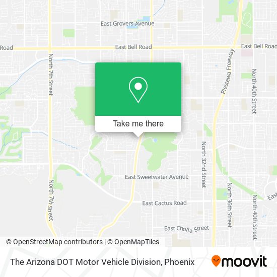 The Arizona DOT Motor Vehicle Division map