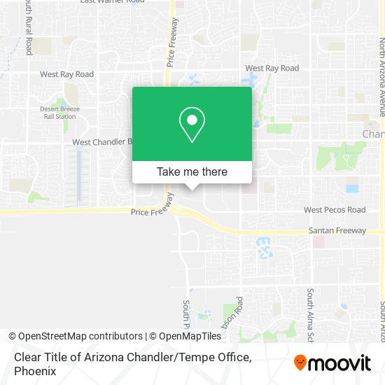 Mapa de Clear Title of Arizona Chandler / Tempe Office