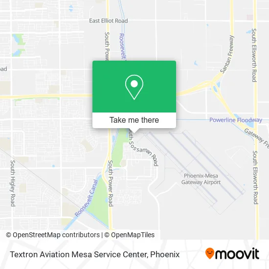 Mapa de Textron Aviation Mesa Service Center