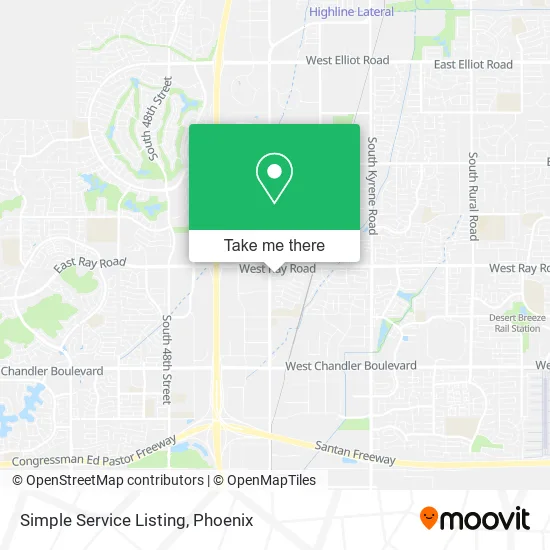 Simple Service Listing map