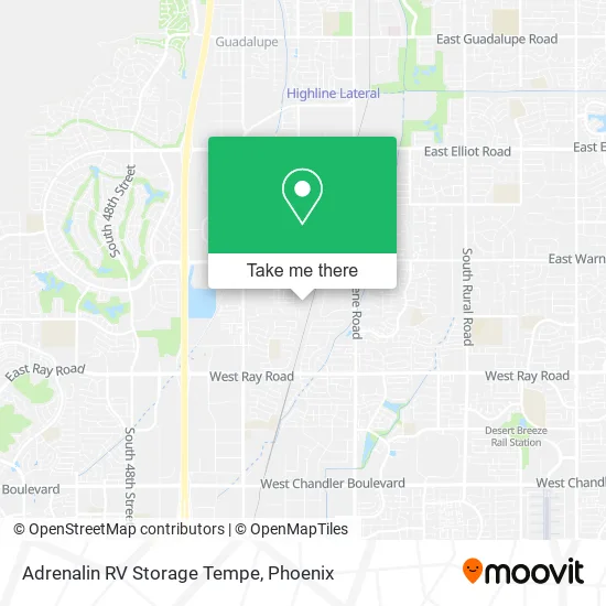 Adrenalin RV Storage Tempe map