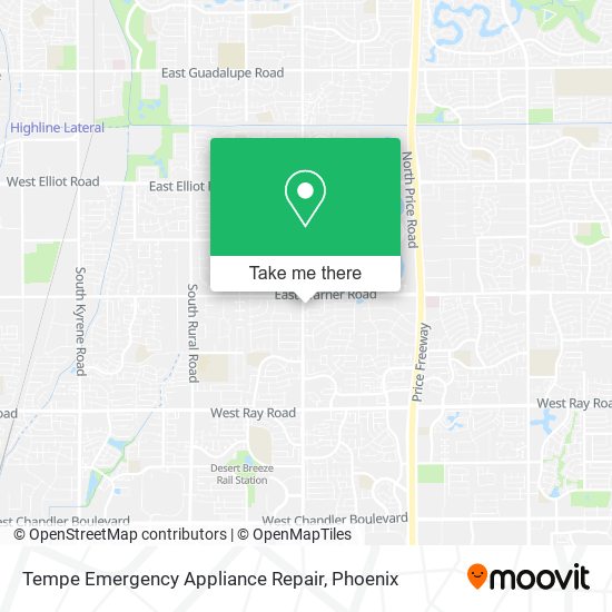 Mapa de Tempe Emergency Appliance Repair