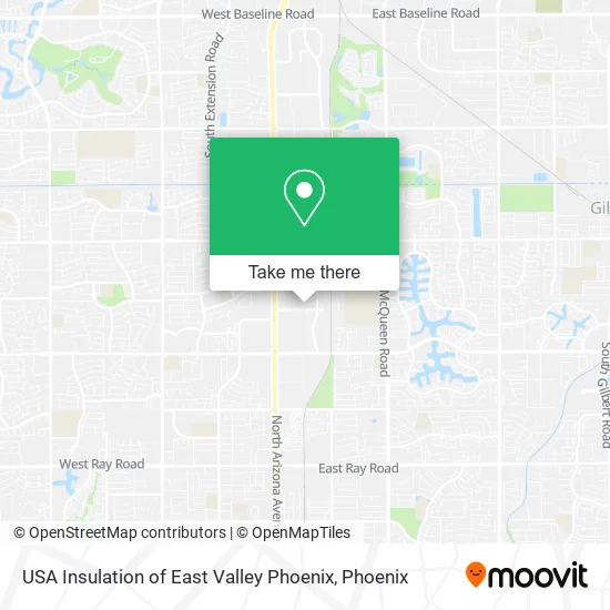 Mapa de USA Insulation of East Valley Phoenix