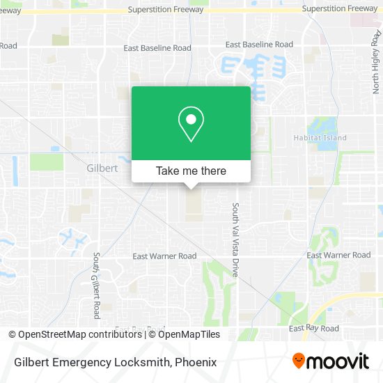 Gilbert Emergency Locksmith map