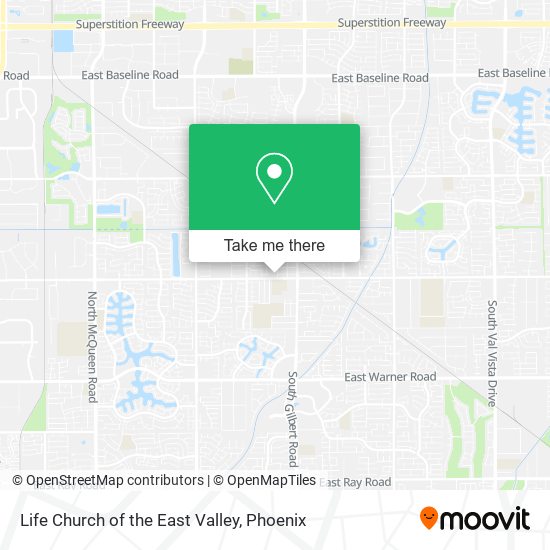 Life Church of the East Valley map