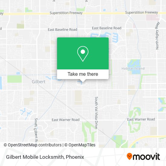 Mapa de Gilbert Mobile Locksmith