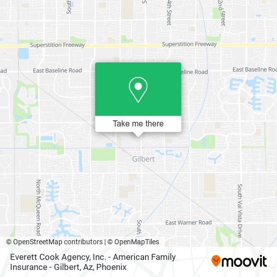 Mapa de Everett Cook Agency, Inc. - American Family Insurance - Gilbert, Az