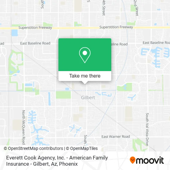 Everett Cook Agency, Inc. - American Family Insurance - Gilbert, Az map